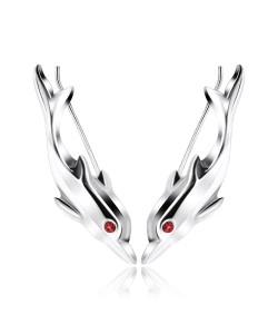 Silver Dolphin Shaped Earrings EL-110
